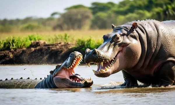 Crocodile vs. Hippopotamus: The Ultimate Showdown in African Waters