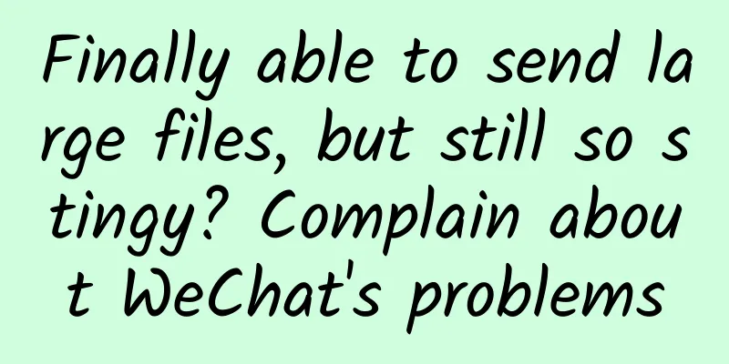 Finally able to send large files, but still so stingy? Complain about WeChat's problems