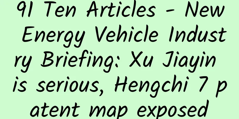 91 Ten Articles - New Energy Vehicle Industry Briefing: Xu Jiayin is serious, Hengchi 7 patent map exposed