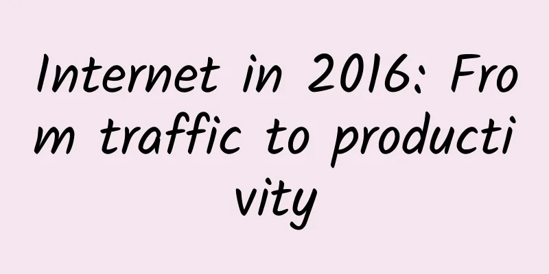 Internet in 2016: From traffic to productivity