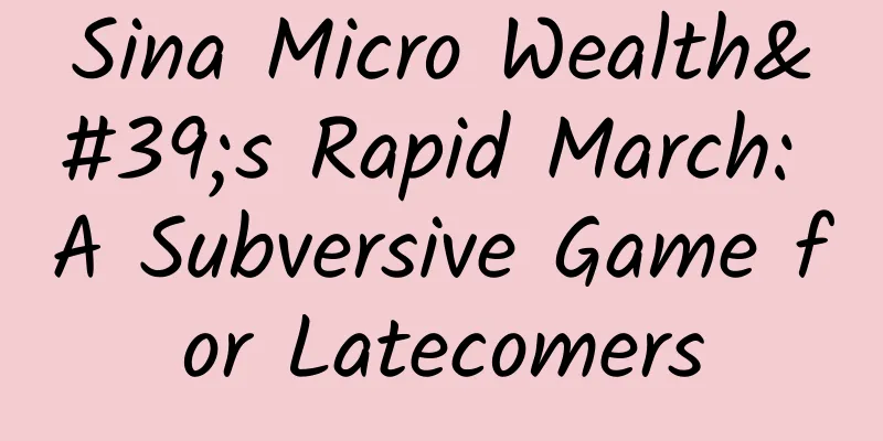 Sina Micro Wealth's Rapid March: A Subversive Game for Latecomers