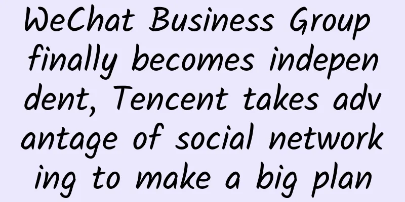 WeChat Business Group finally becomes independent, Tencent takes advantage of social networking to make a big plan