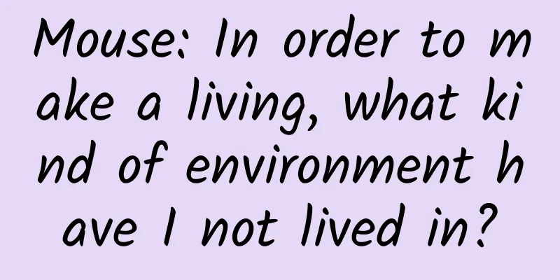 Mouse: In order to make a living, what kind of environment have I not lived in?