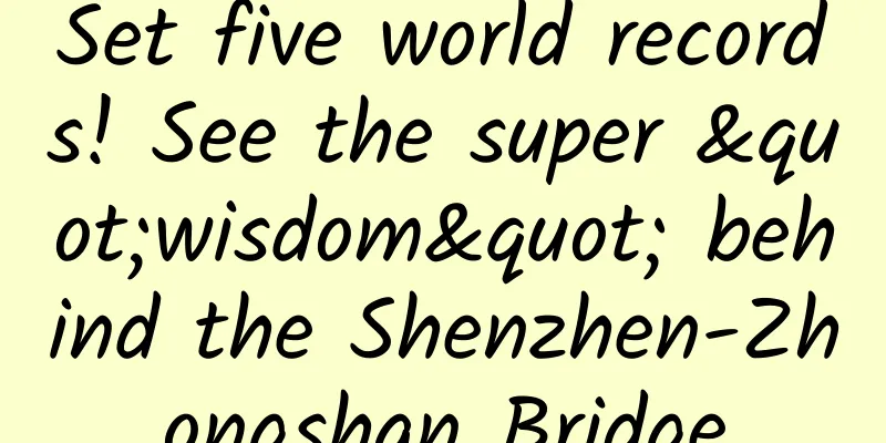 Set five world records! See the super "wisdom" behind the Shenzhen-Zhongshan Bridge