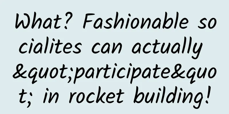 What? Fashionable socialites can actually "participate" in rocket building!