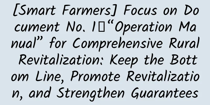 [Smart Farmers] Focus on Document No. 1丨“Operation Manual” for Comprehensive Rural Revitalization: Keep the Bottom Line, Promote Revitalization, and Strengthen Guarantees