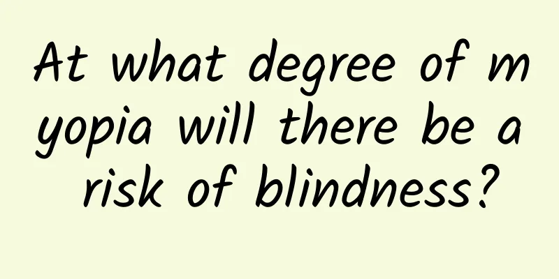 At what degree of myopia will there be a risk of blindness?